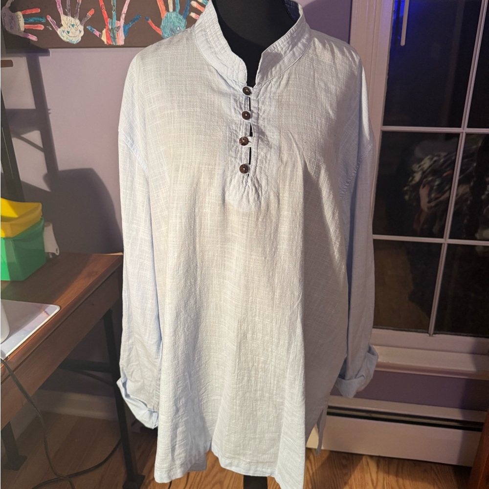 Light Blue 100% Cotton Shirt